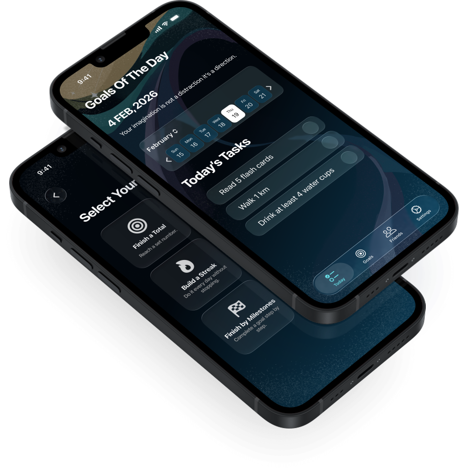 Orbit Goals app screens